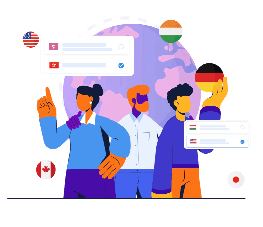 快连VPN 节点列表截图 — 覆盖80+国家高速节点选择